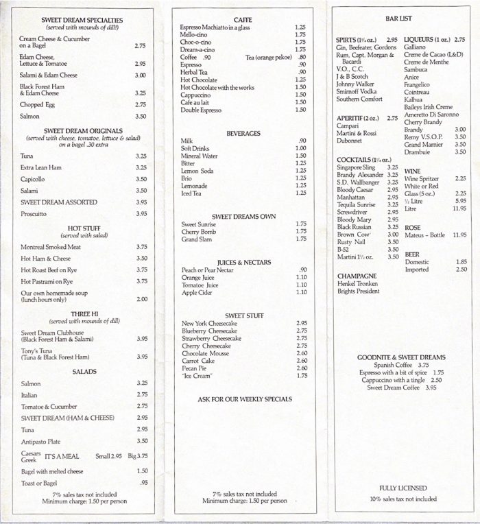 menus